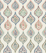 Marketplace Motif Off White & Green Wallpaper with Bohemian Ogee Botanical Pattern - York MN1853