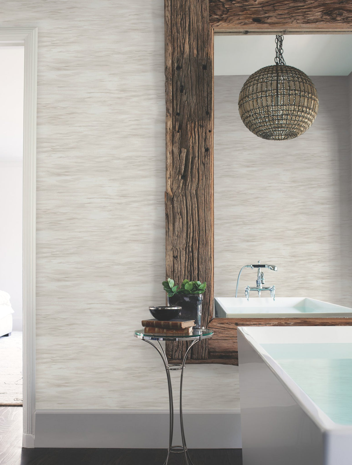 Ripples Neutral Wallpaper with Textured Ripple Motif - York MN1861
