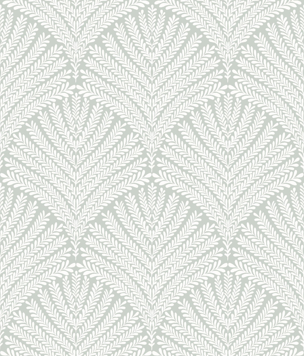 Beachcomber Green & White Wallpaper with Coastal Shell Fan Motif - York MN1871