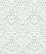 Beachcomber Green & White Wallpaper with Coastal Shell Fan Motif - York MN1871