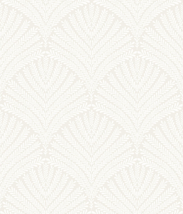 Beachcomber Off White Wallpaper with Botanical Fan Motif - York MN1873