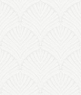 Beachcomber Light Grey & White Wallpaper with Botanical Shell Fan Motif - York MN1874