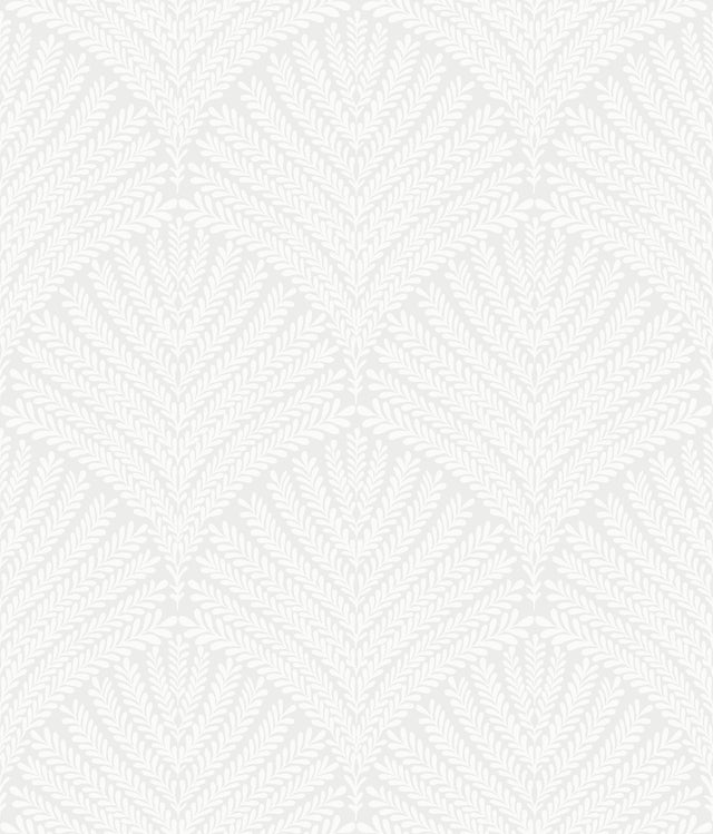 Beachcomber Light Grey & White Wallpaper with Botanical Shell Fan Motif - York MN1874