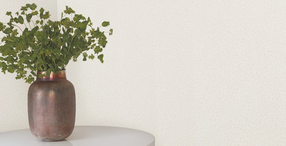 Effervesce Tan Wallpaper with Textured Glass Bead Motif - York MN1880