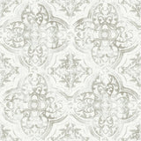 Quartet White & Neutral Wallpaper with Bohemian Medallion Tile Pattern - York MN1893