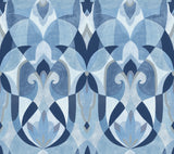 Malta Blue & Silver Geometric Sure Strip Prepasted Wallpaper - York MN1920
