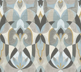 Malta Neutral & Blue Geometric Sure Strip Wallpaper - York MN1921