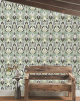 Malta Green Wallpaper with Geometric Mediterranean Motif - York MN1922