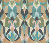 Malta Teal & Gold Wallpaper with Geometric Stained-Glass Motif - York MN1923