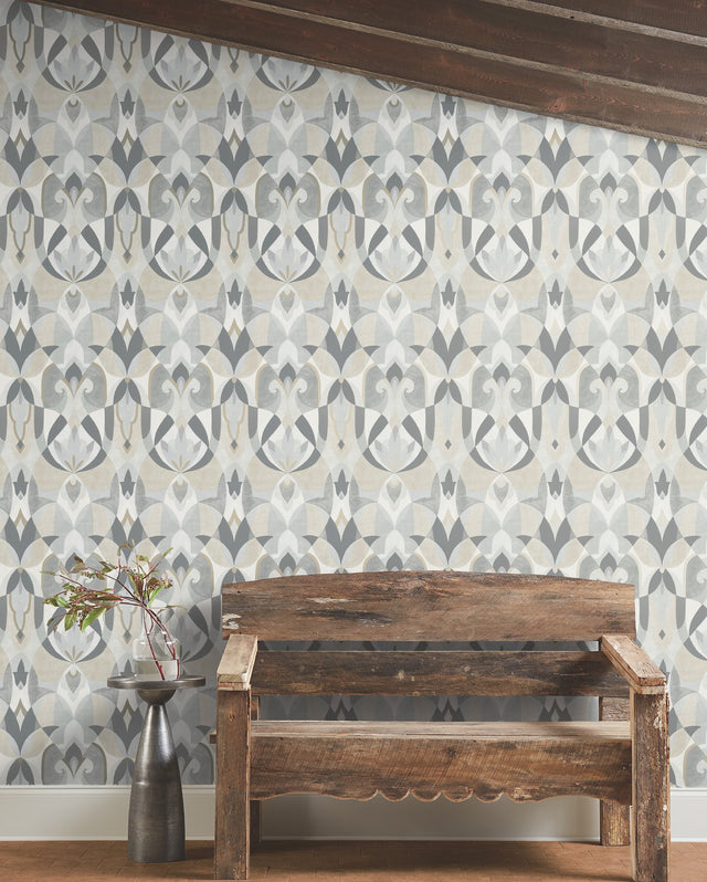 Malta Neutral Wallpaper with Geometric Mediterranean Motif - York MN1924