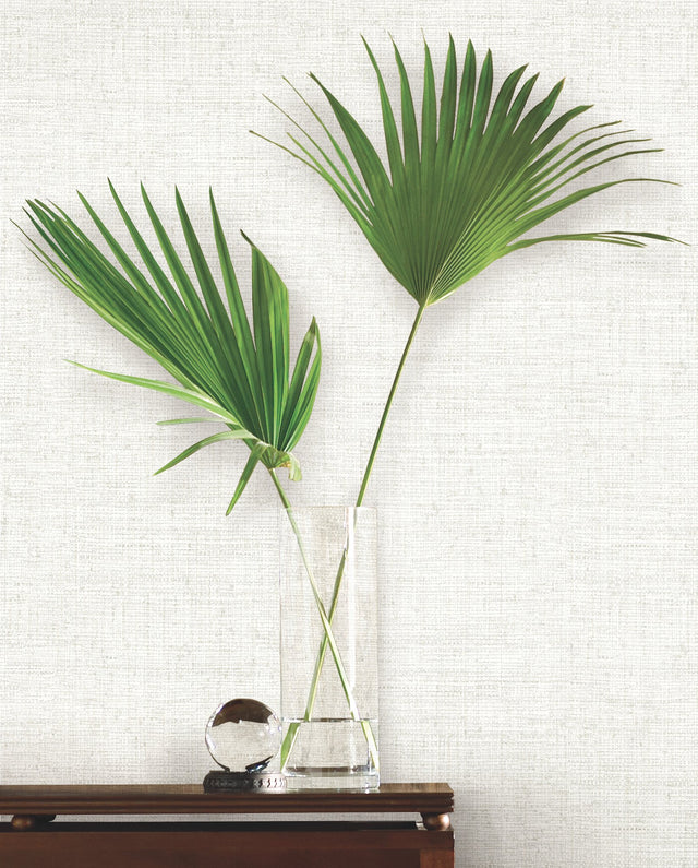 Papyrus Weave Off White Wallpaper with Textured Weave Pattern - York MN1930