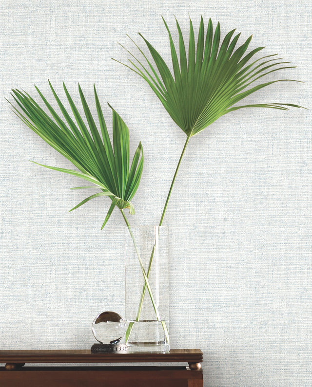 Papyrus Weave Blue Textured Prepasted Wallpaper - York MN1931