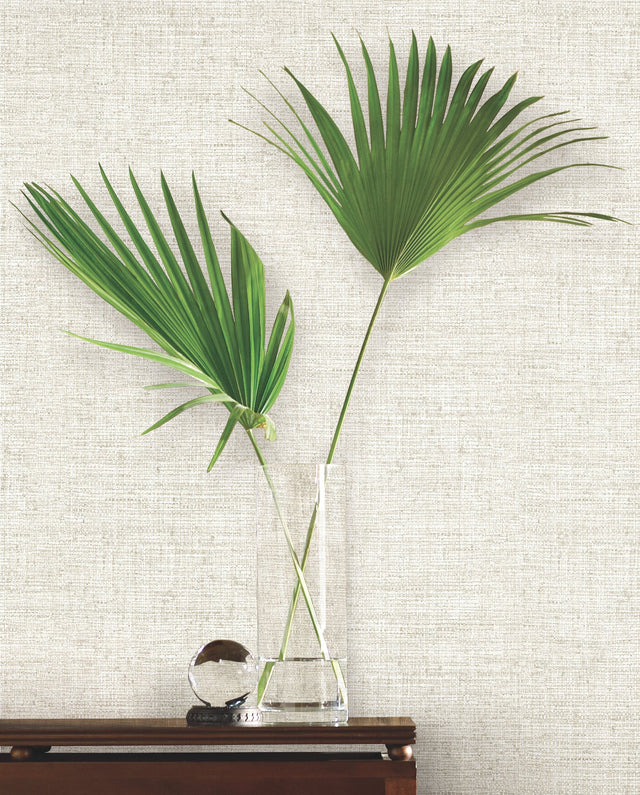 Papyrus Weave White Wallpaper with Textured Papyrus-Look Prepasted Sure Strip - York MN1932