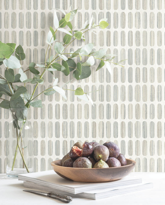 Petite Pergola Neutral Wallpaper with Mediterranean Geometric Motif - York MN1940