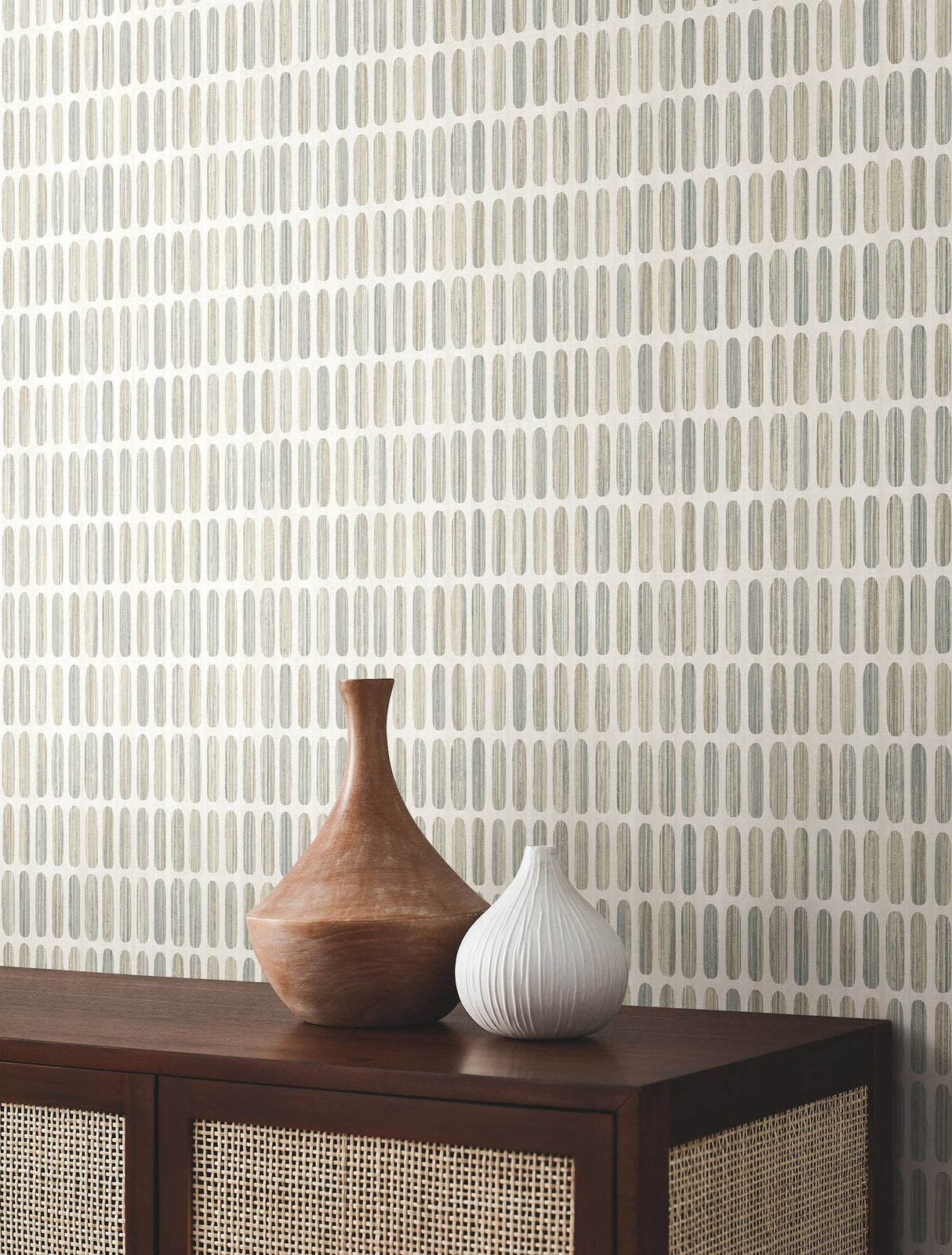 Petite Pergola Neutral Wallpaper with Mediterranean Geometric Motif - York MN1940