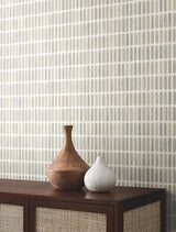 Petite Pergola Neutral Wallpaper with Mediterranean Geometric Motif - York MN1940