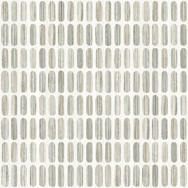Petite Pergola Grey & Taupe Geometric Wallpaper with Textural Oval Motif - York MN1941