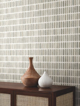 Petite Pergola Grey & Taupe Geometric Wallpaper with Textural Oval Motif - York MN1941