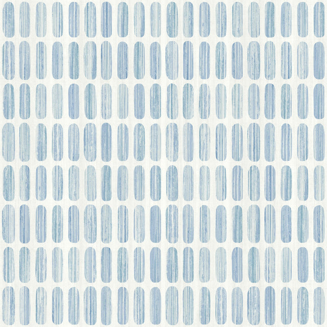 Petite Pergola Blue Wallpaper with Geometric Oval Motif - York MN1942