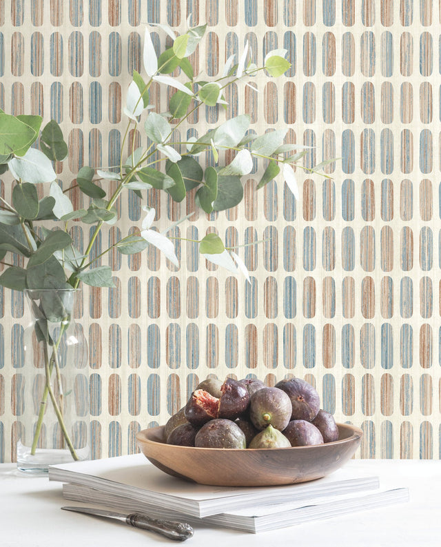 Petite Pergola Tan Wallpaper with Mediterranean Geometric Motif - York MN1944