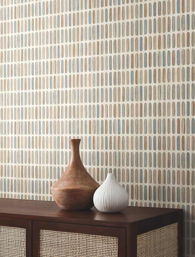 Petite Pergola Tan Wallpaper with Mediterranean Geometric Motif - York MN1944