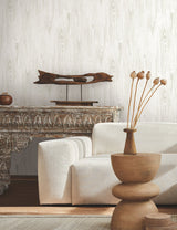 Rusticano White Woodgrain Prepasted Wallpaper - York MN1950