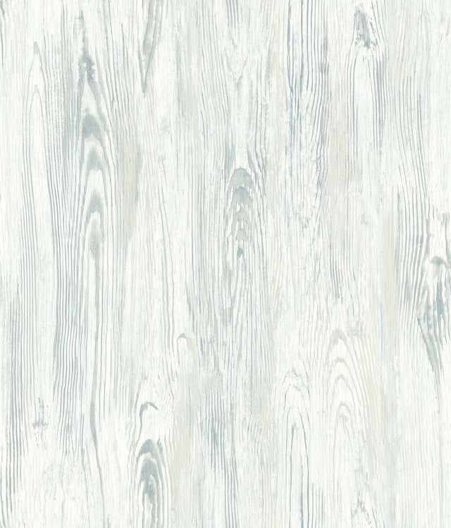 Rusticano White & Blue Woodgrain Prepasted Wallpaper - York MN1952