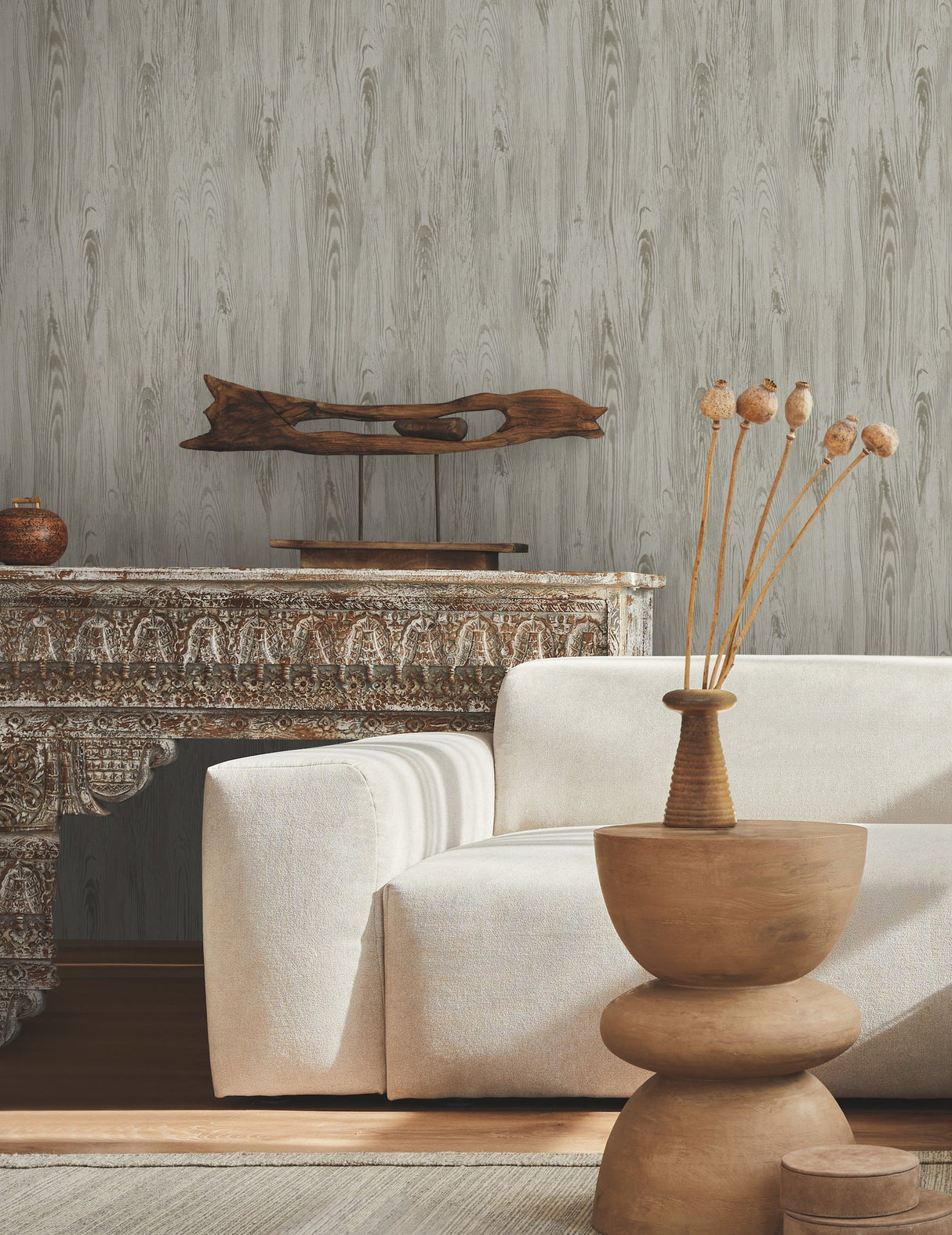 Rusticano Grey Woodgrain Prepasted Wallpaper - York MN1953