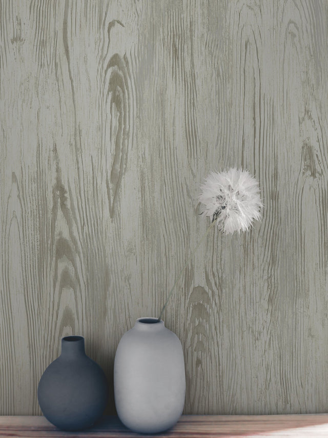 Rusticano Grey Woodgrain Prepasted Wallpaper - York MN1953