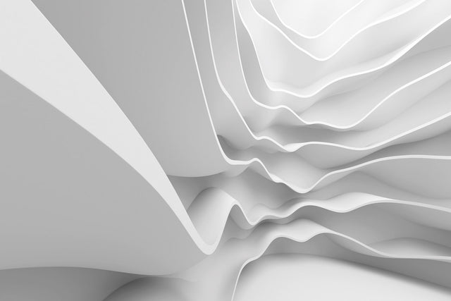 Futuristic Wave White Abstract Non-Woven Wall Mural - Dimex MS-5-0295