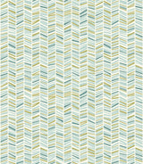 Ivan Broken Chevron Green Peel & Stick Wallpaper with Coastal Graphic Chevron Pattern - Brewster MS6133