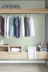 Ivan Broken Chevron Green Peel & Stick Wallpaper with Coastal Graphic Chevron Pattern - Brewster MS6133