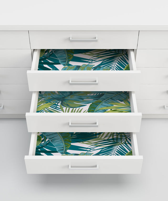 Bangalow Tropical Palm Green Peel & Stick Wallpaper with Botanical Leaf Motif, Bohemian Style - MS6135