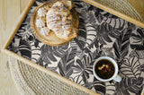 Pindo Wood Cut Palm Black Peel & Stick Wallpaper with Botanical Leaf Pattern, Bohemian Style - MS6136
