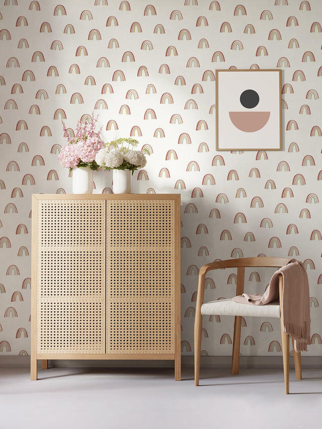 Raye Rainbows Multicolor Peel & Stick Wallpaper with Bohemian Graphic Rainbow Pattern - My Style MS6137