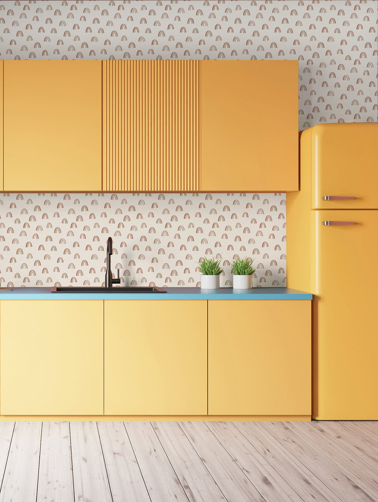 Raye Rainbows Multicolor Peel & Stick Wallpaper with Bohemian Graphic Rainbow Pattern - My Style MS6137