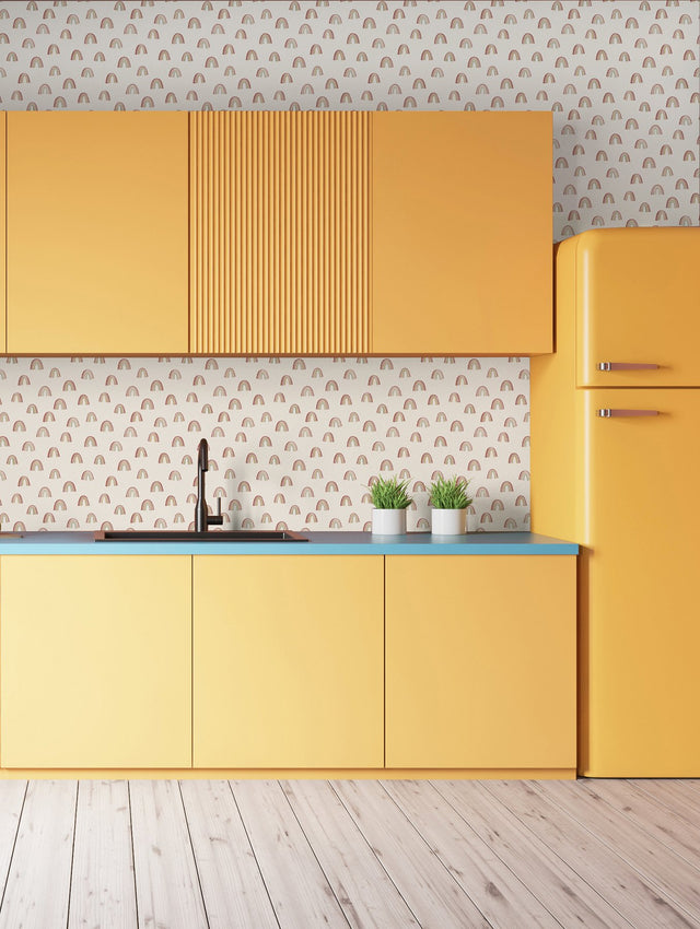 Raye Rainbows Multicolor Peel & Stick Wallpaper with Bohemian Graphic Rainbow Pattern - My Style MS6137