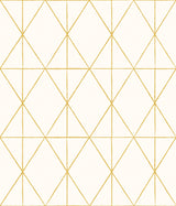 Lennon Gold Geo Peel & Stick Wallpaper with Metallic Geometric Diamond Grid - My Style MS6138