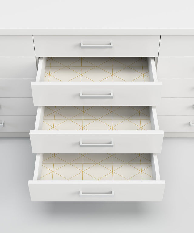 Lennon Gold Geo Peel & Stick Wallpaper with Metallic Geometric Diamond Grid - My Style MS6138