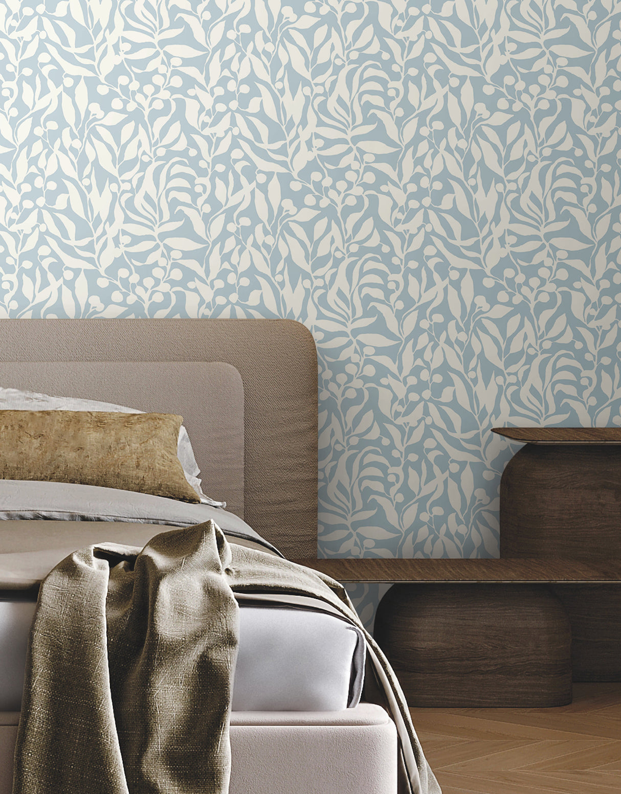 Olive Mill Sky Blue by York Wallcoverings Botanical Wallpaper – York Wallcoverings MT5612