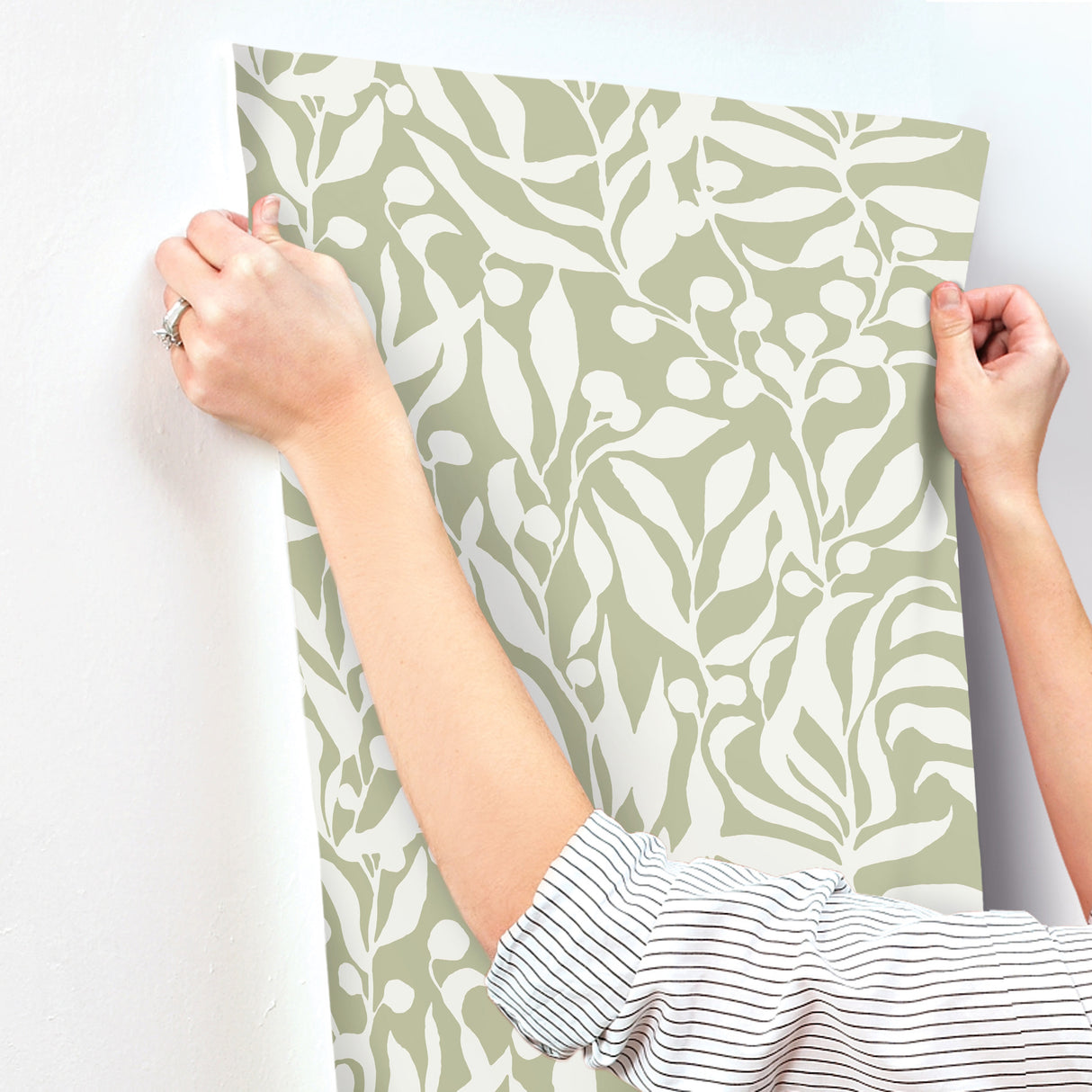 Olive Mill Palm by York Wallcoverings Botanical Non Woven Wallpaper, 20.5 in x 33 ft – York Wallcoverings MT5614