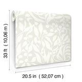 Olive Mill Salt by York Wallcoverings Botanical Non Woven Sidewall Wallpaper- York Wallcoverings MT5615