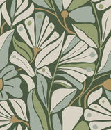 York MT5627 Cabana Club Lush Wallpaper in greens with botanical fronds