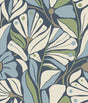 York Wallcoverings Cabana Club Sea Wallpaper MT5628 botanical fronds in blues and green
