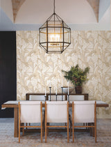 Cabana Club Fog by York Wallcoverings Bohemian Floral Botanical Coastal Non Woven Wallpaper, 20.5-in x 33-ft, Montecito Collection - MT5629