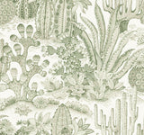 York Lotus Land Cacti Palm wallpaper roll in green cacti motif