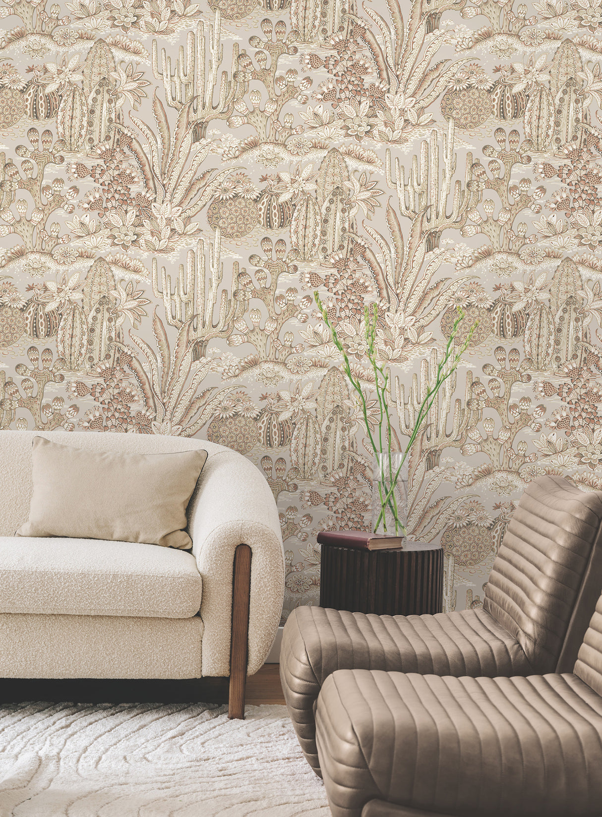 Lotus Land Cacti Baked Clay by York Wallcoverings Wallpaper – York Wallcoverings MT5632