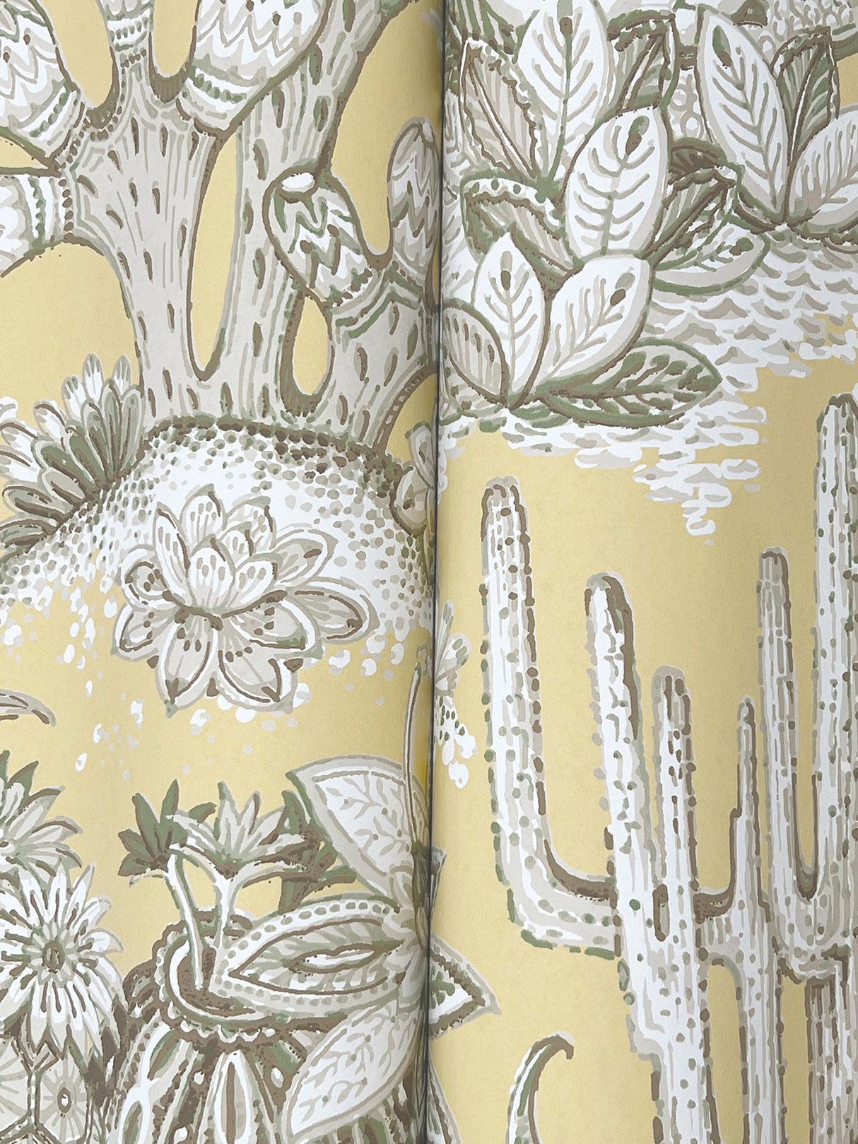 Lotus Land Cacti Sunshine by York Wallcoverings Novelty Wallpaper – York Wallcoverings MT5635