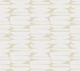 York Wallcoverings Lovely Libra Beach geometric wallpaper roll in beige and cream, 27 in x 27 ft