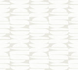 York Lovely Libra Salt geometric wallpaper with stacked shapes in pale grey and cream, roll view